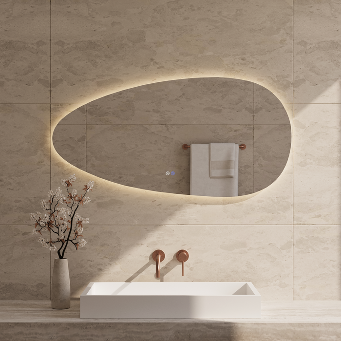 Best-Design "Boloo" spiegel incl. verwarming, 3 kleuren LED verlichting dimbaar 100x50 cm