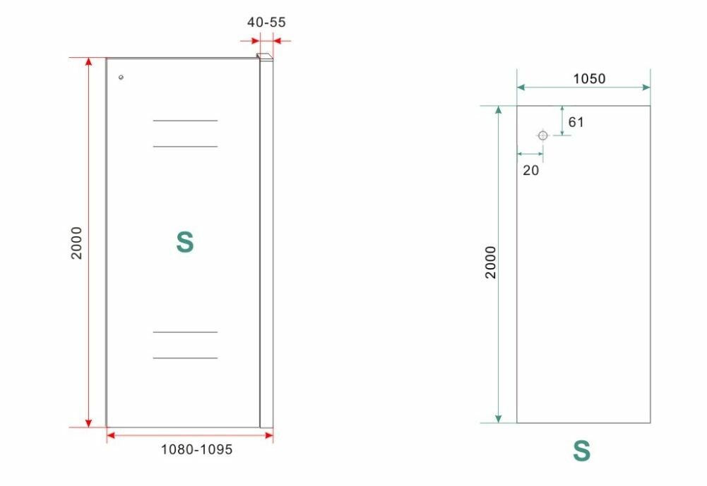 Sita inloopdouche met handdoekhouder 110x200 cm chroom/8 mm helder glas met Nano coating