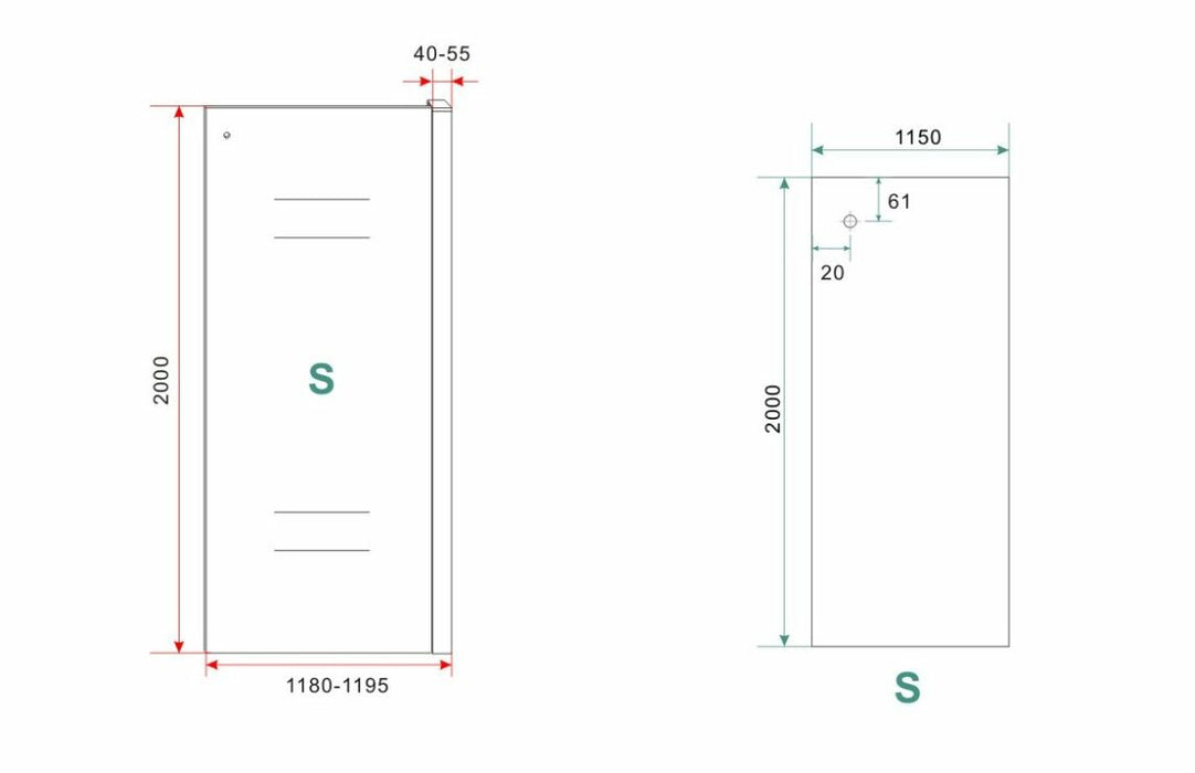 Sita inloopdouche met handdoekhouder 120x200 cm chroom/8 mm helder glas met Nano coating