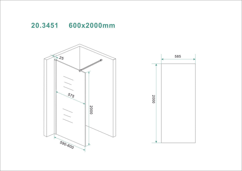 Slim glasplaat helder 600x2000 8mm nano