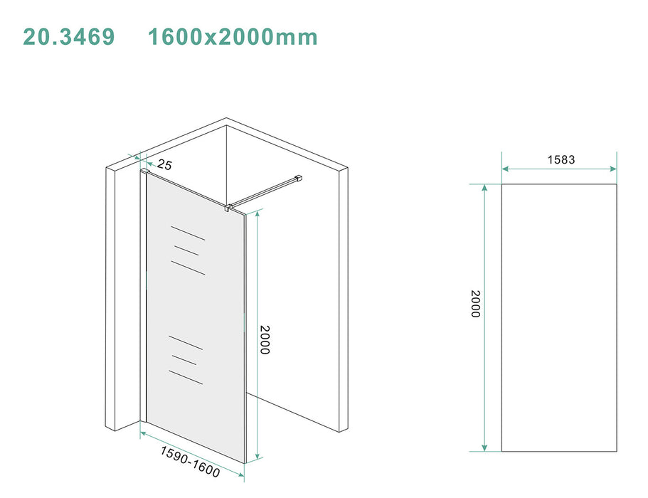 Slim glasplaat rookglas 1600x2000 8mm nano