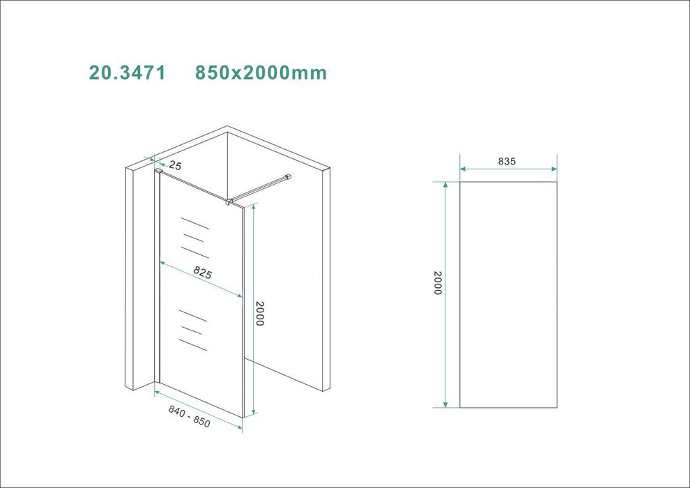 Slim glasplaat helder 850x2000 8mm nano