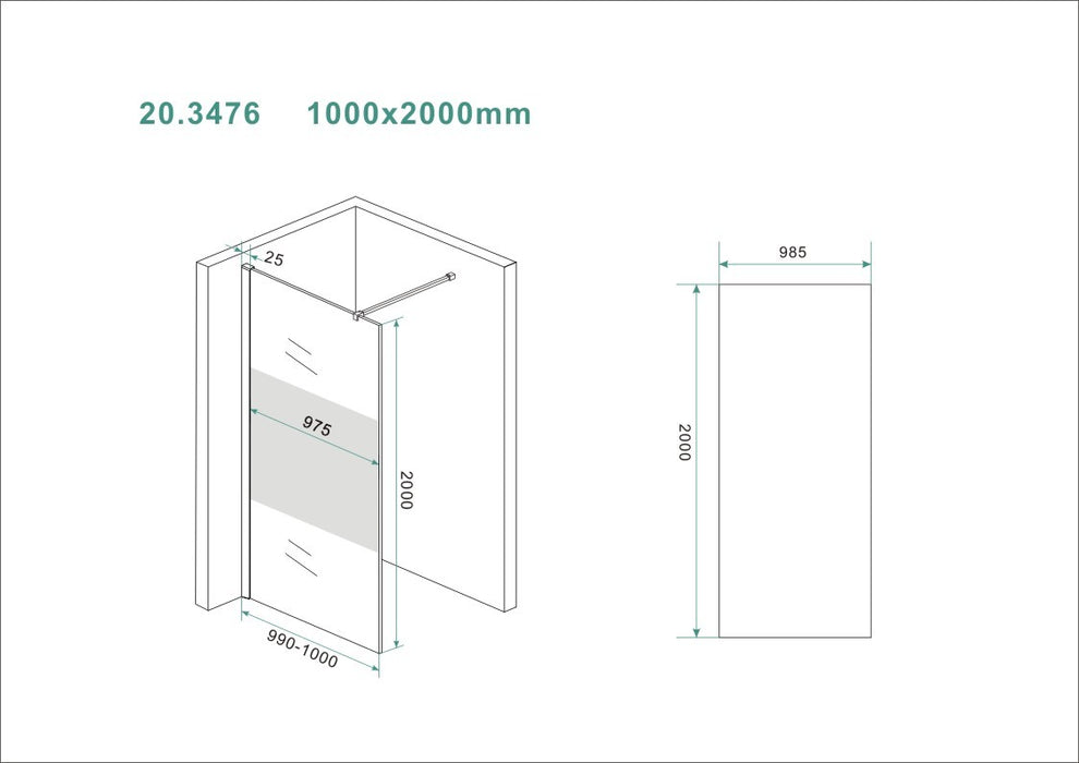 Slim glasplaat ged.matglas 1000x2000 8mm nano