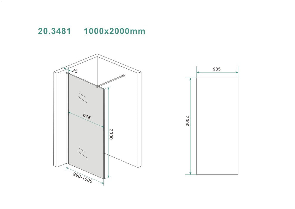 Slim glasplaat rookglas 1000x2000 8mm nano