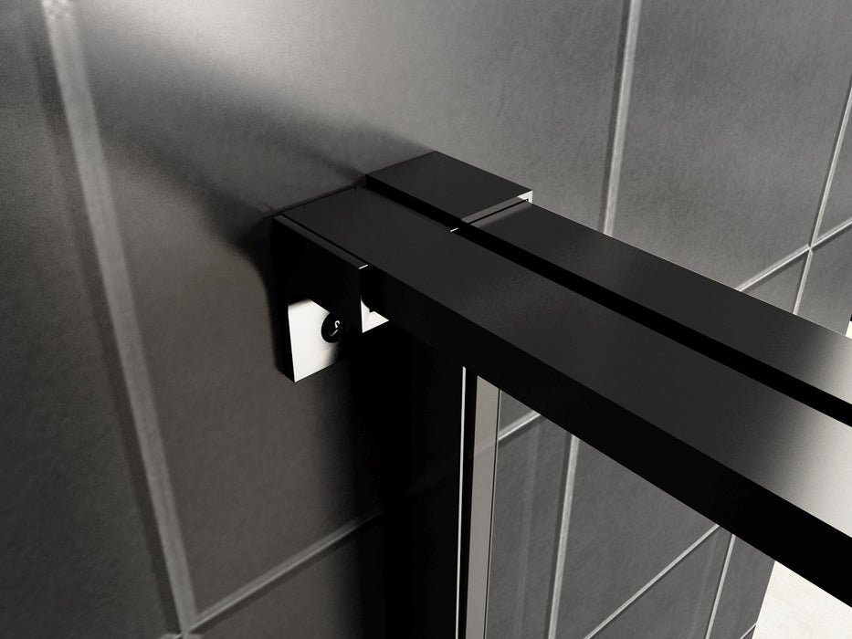 Horizon nisdeur R/L met vast deel 120cm 8mm mat zwart NANO
