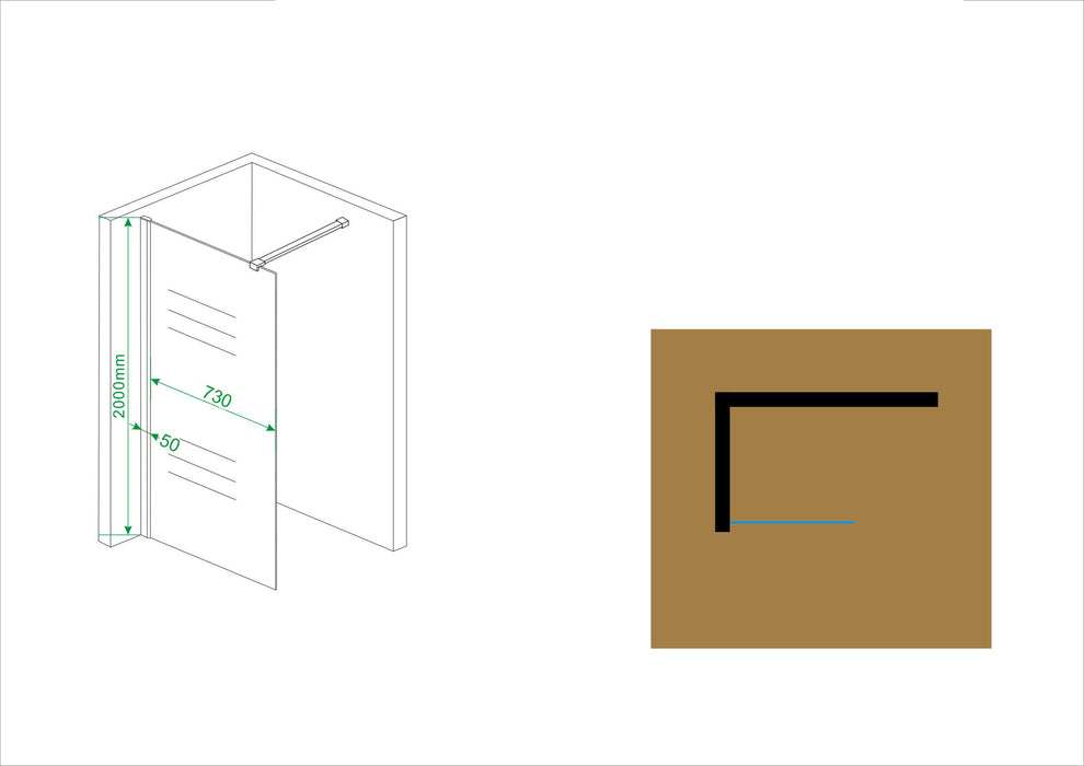 inl.douche Safety Glass 10mm NANO 800x2000