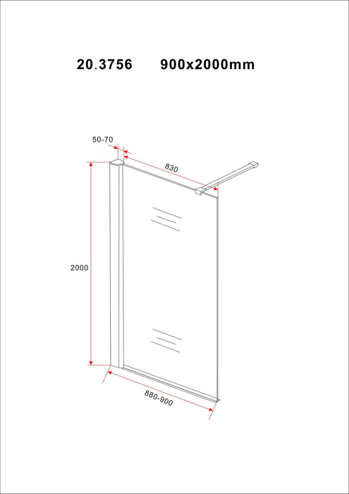 inl.douche Safety Glass 10mm NANO 900x2000
