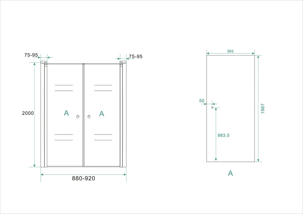 Pendeldeur in nis 900x2000 6mm NANO glas