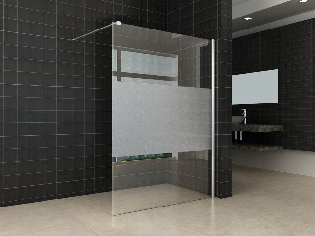 inloopdouche + muurprof.1400x2000 8mm NANO ged.matglas