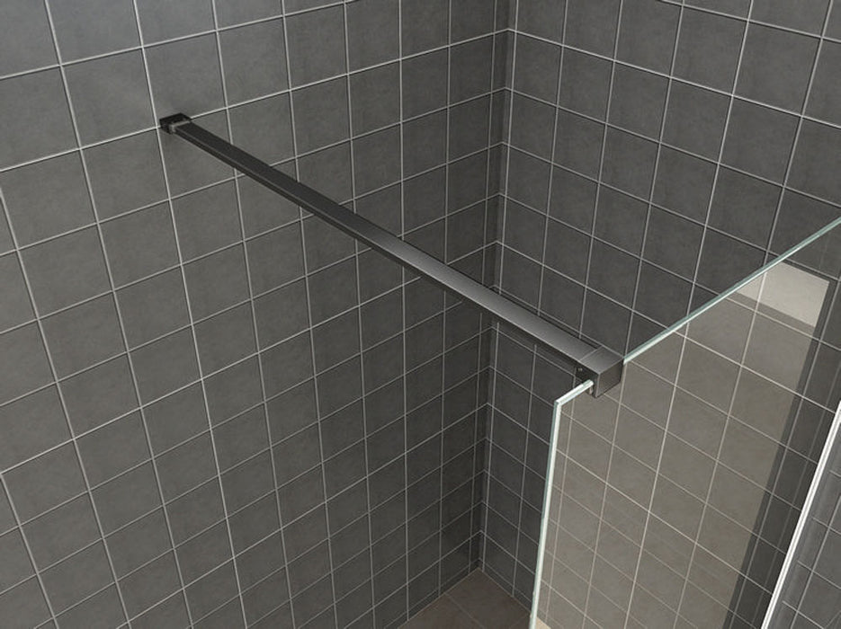 Wiesbaden inloopdouche safety glass nano 90x200x1 cm helder/mat zwart