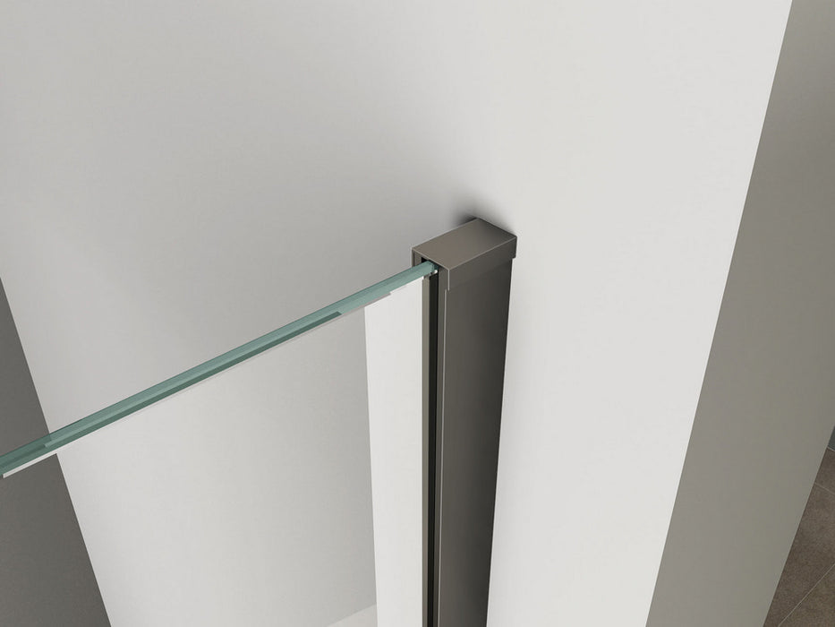 Wiesbaden inloopdouche safety glass nano 90x200x1 cm helder/mat zwart