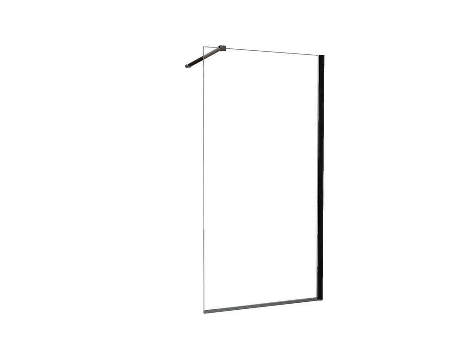Wiesbaden inloopdouche safety glass nano 90x200x1 cm helder/mat zwart