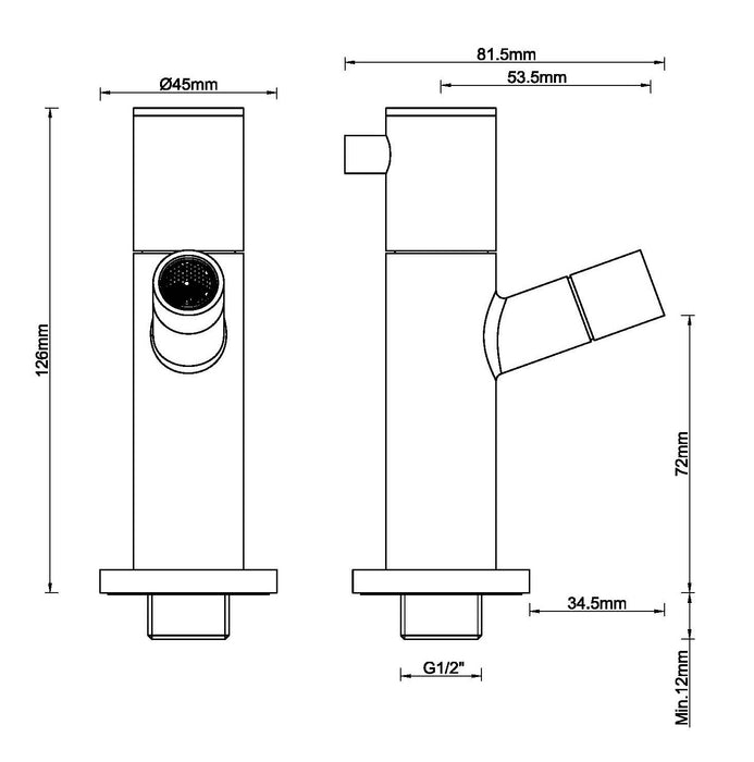 Amador fonteinkraan met muurbevestiging 1/2'' mat zwart