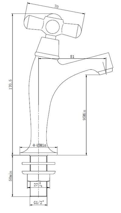 Lento fonteinkraan 1/2'' chroom