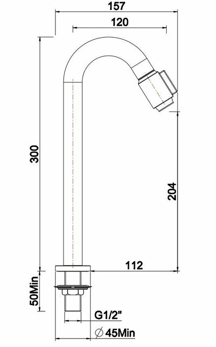 Victoria luxe fonteinkraan XL 1/2'' geborsteld messing