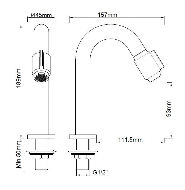 Victoria luxe fonteinkraan 1/2'' geborsteld messing