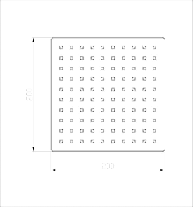 UFO Luxe hoofddouche vierkant 20cm ultra plat RVS
