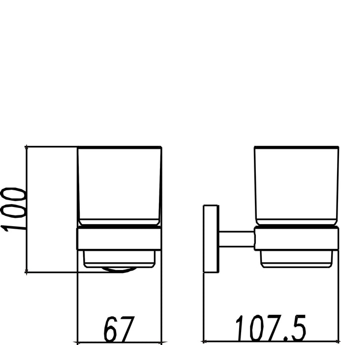 Glashouder met glas RVS