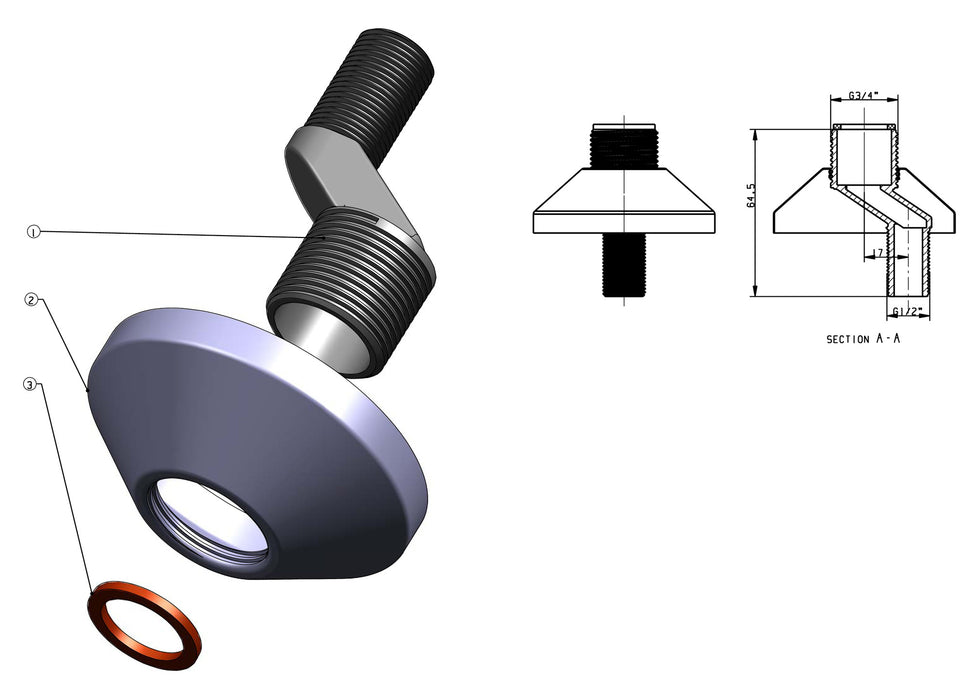 Set S-Koppelingen 3/4''x3/8''grote sprong
