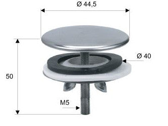 RVS kraangatstop chroom 40mm