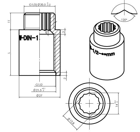 Kraanverlengkoppeling 1/2 x 20 Chr