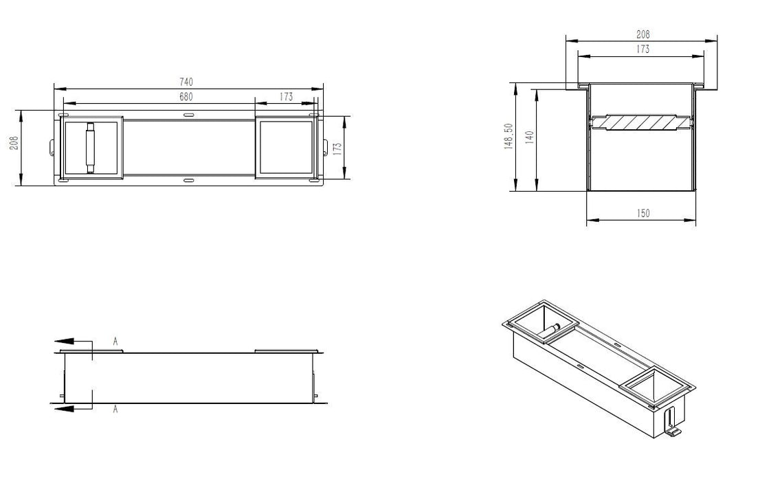 inbouw-toiletrolhouder + reserve-rollen RVS