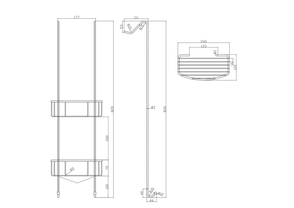 Wiesbaden Domo ophangrek 80 cm chroom