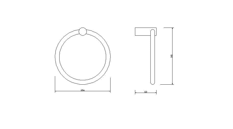 Ida handdoekring geborsteld messing