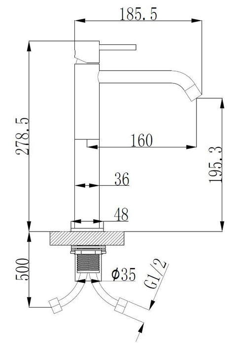 Style XL hoge wastafelmengkraan chroom