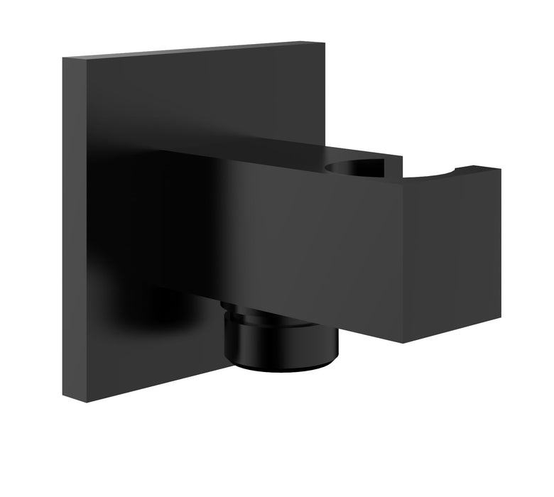 luxe muur doucheaansluiting+opsteek vierk.1/2'' mat zwart