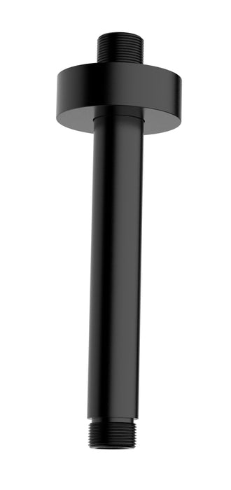 luxe douchearm rond plafondbev. 15cm mat zwart