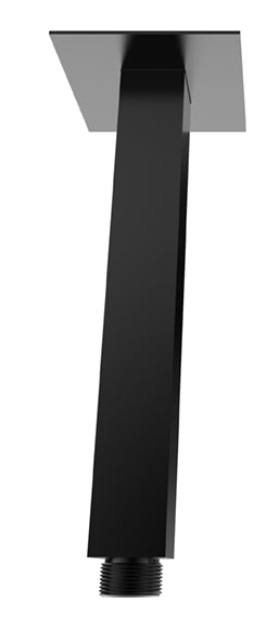 luxe douchearm vierkant plafondbev. 15cm mat zwart
