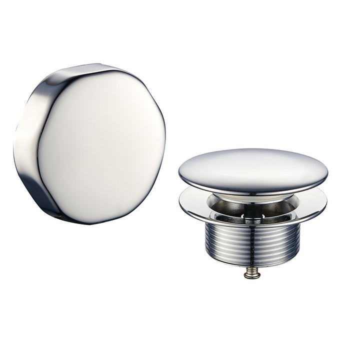 knop/plug badoverloopcomb. chroom