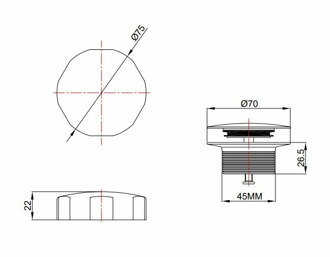 knop/plug badoverloopcombinatie geborsteld staal