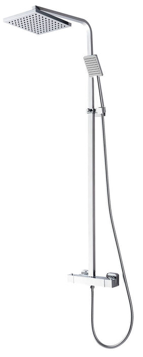 Rombo-Eco douche-opbouwset + thermostaat kraan chroom