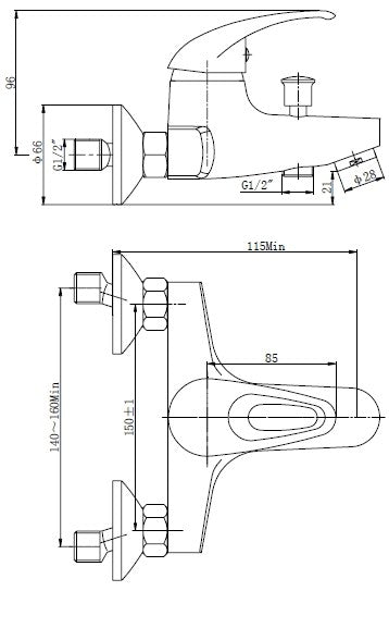 Athos badmengkraan chroom