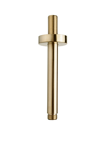 luxe douchearm rond plafondbev. 15cm geborsteld messing