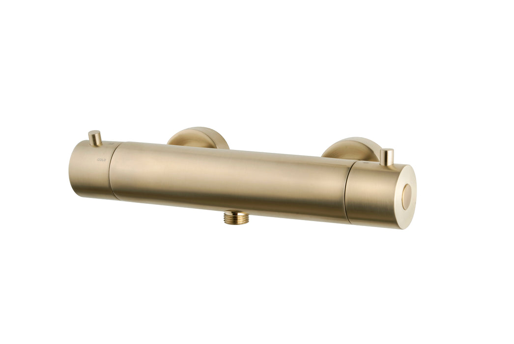 Caral Cool Touch thermostatische douchemengkraan 15 cm geborsteld messing