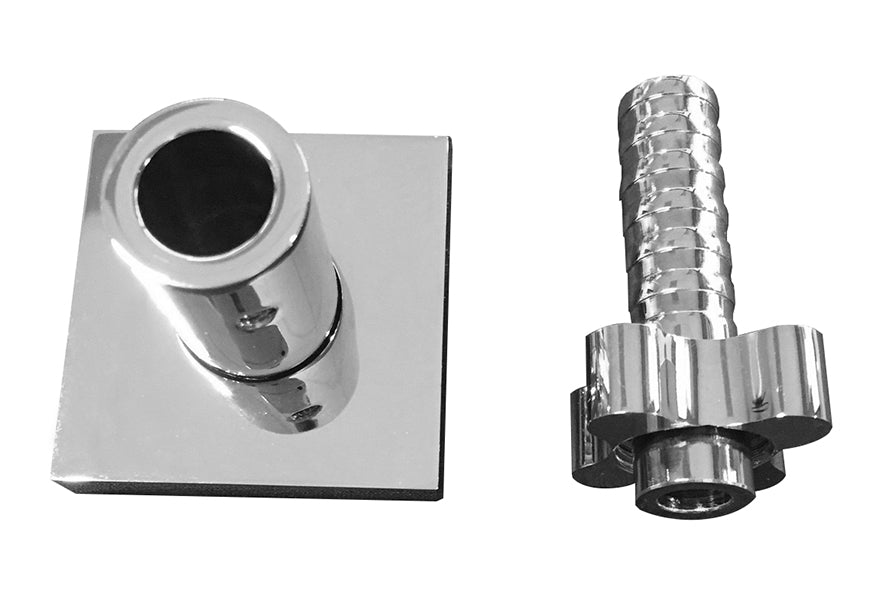 muurplaat + pin tbv Rombo opbouwset chroom