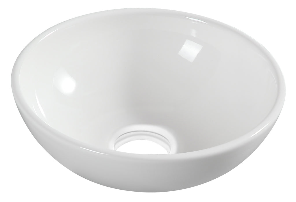 Wiesbaden Kimo waskom rond 28x10 cm keramiek glans wit