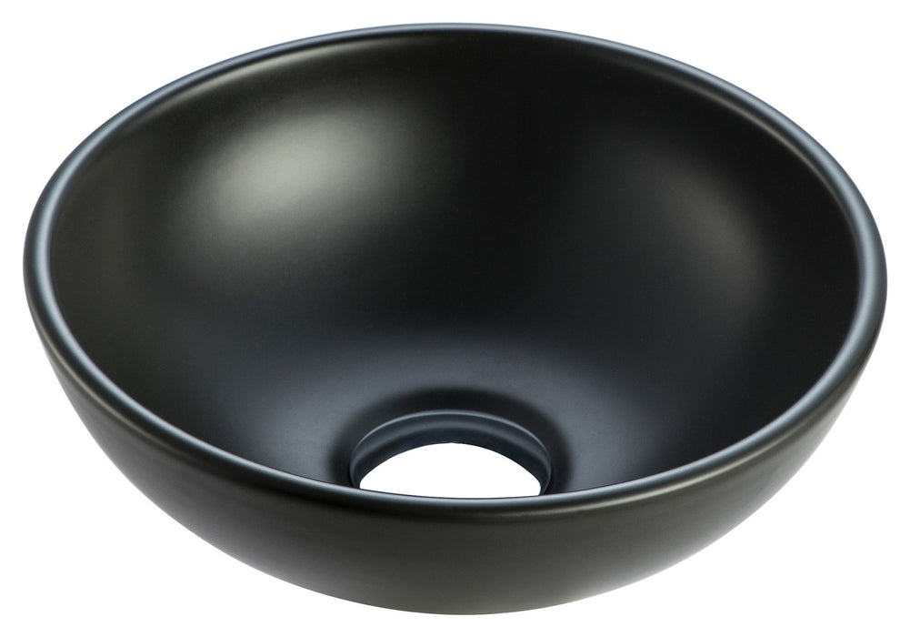 Wiesbaden Kimo waskom rond 28x10 cm keramiek mat zwart