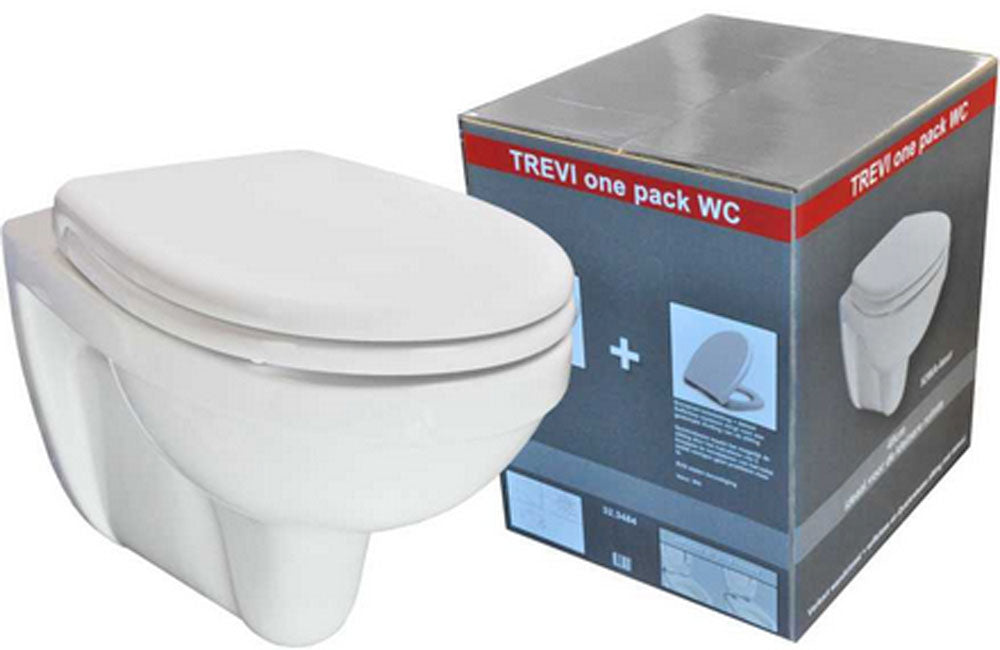 Trevi verkort one pack wandcloset KIWA + zitting wit