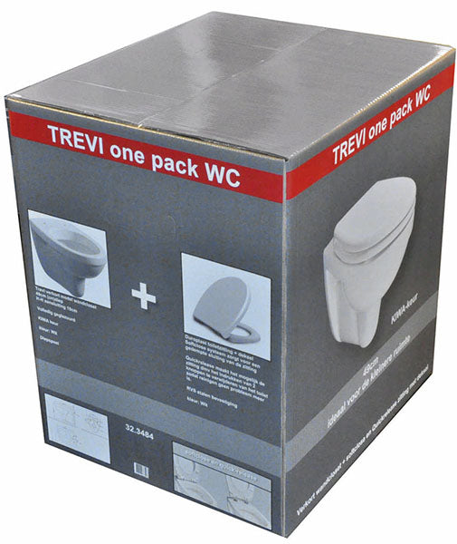 Trevi verkort one pack wandcloset KIWA + zitting wit