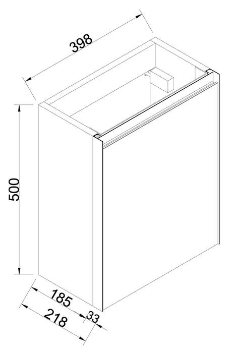 Wiesbaden Lotus fonteinkast 40x21,8 cm naturel eik/mat zwart