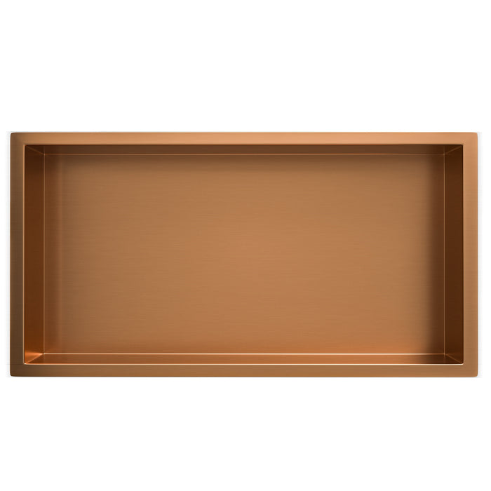 Wiesbaden inbouwnis 30x60x10cm geborsteld brons koper