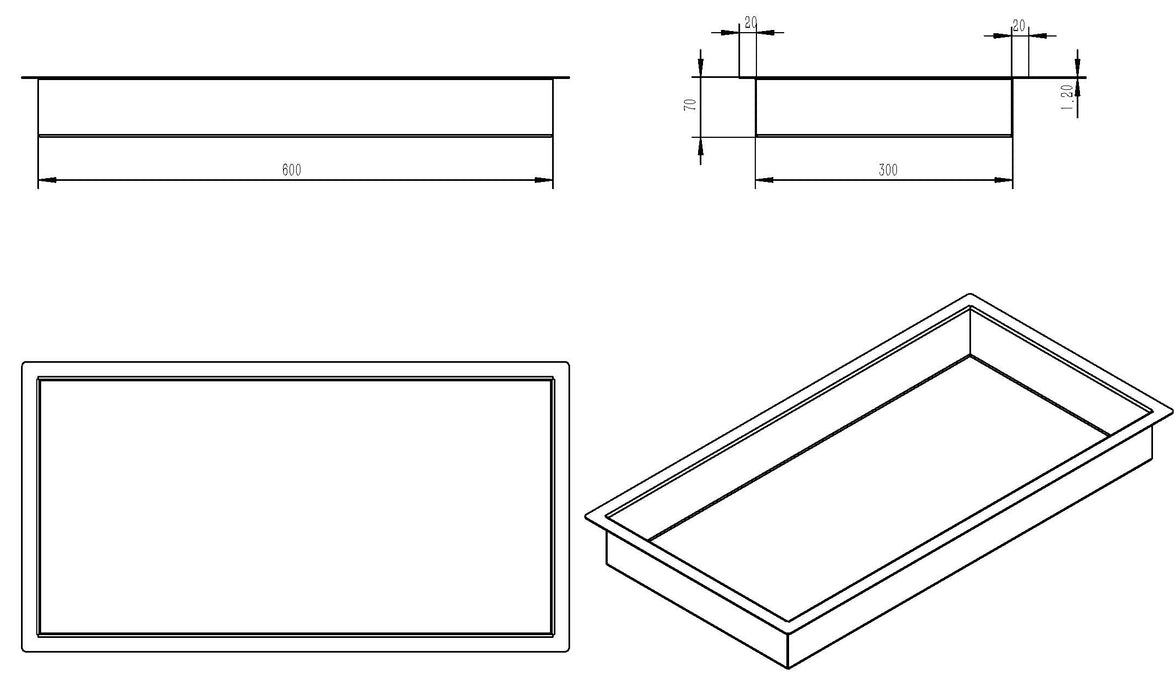 Wiesbaden inbouwnis 30x60x7cm mat wit