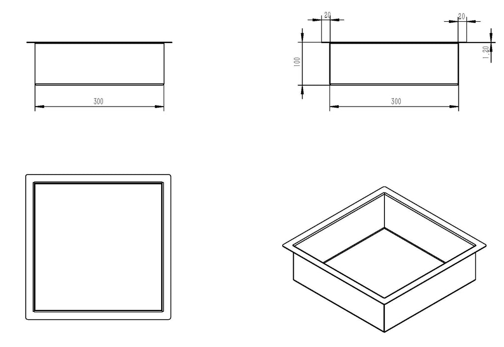 Wiesbaden inbouwnis 30x30x10cm mat wit