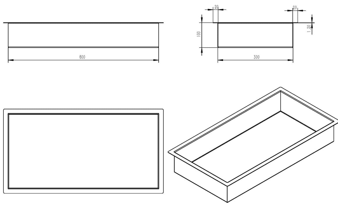 Wiesbaden inbouwnis 30x60x10cm mat wit