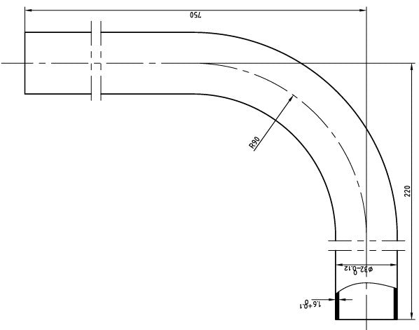 PVC vloerbuizen 750x220x32 wit