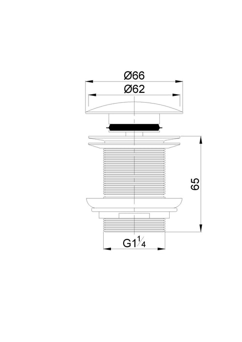 luxe lange clickwaste 6,5cm 5/4'' chroom